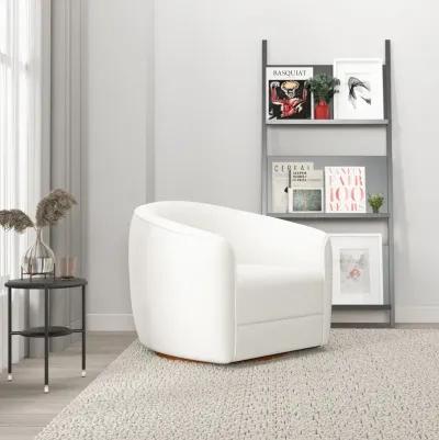 Spring Cream Boucle Swivel Chair