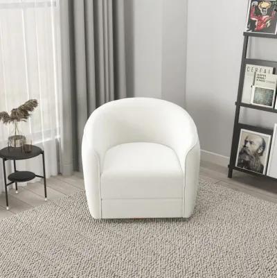 Spring Cream Boucle Swivel Chair