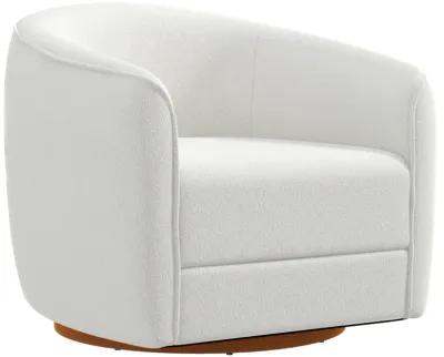 Spring Cream Boucle Swivel Chair