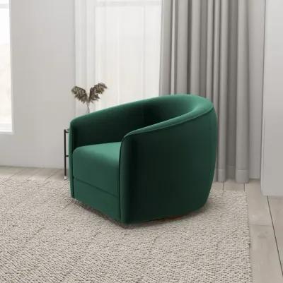 Spring Dark Green Velvet Swivel Chair