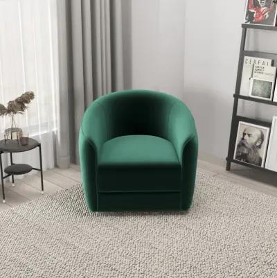 Spring Dark Green Velvet Swivel Chair