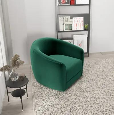 Spring Dark Green Velvet Swivel Chair