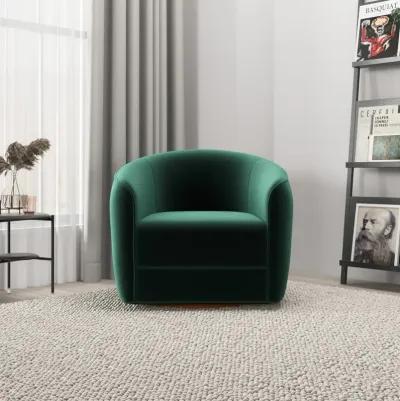 Spring Dark Green Velvet Swivel Chair