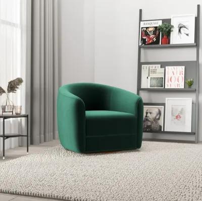 Spring Dark Green Velvet Swivel Chair