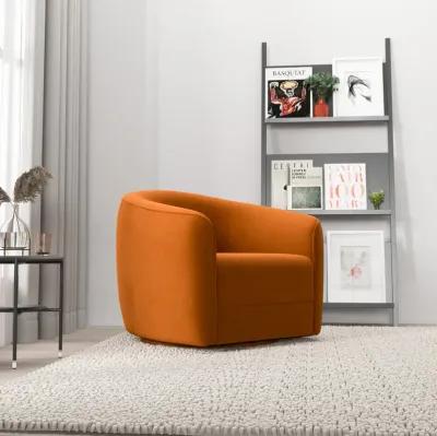 Spring Burnt Orange Velvet Swivel Chair