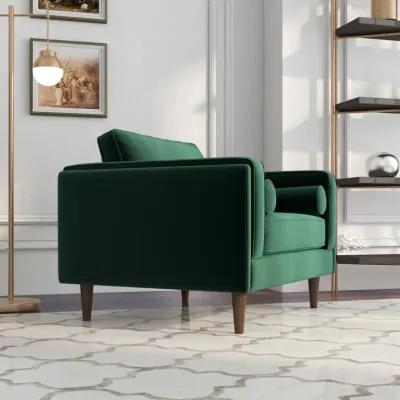 Fordham Green Velvet Lounge Chair