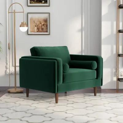 Fordham Green Velvet Lounge Chair