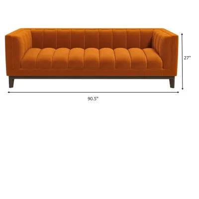 Jersey Orange Velvet Sofa