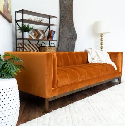 Jersey Orange Velvet Sofa