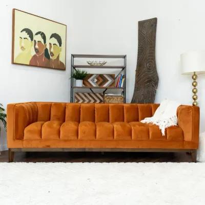 Jersey Orange Velvet Sofa