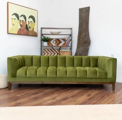 Jersey Olive Green Velvet Sofa