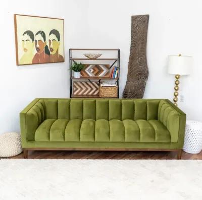 Jersey Olive Green Velvet Sofa