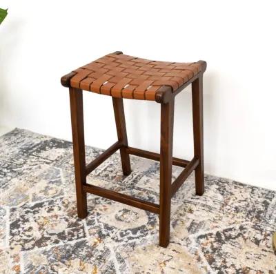 Andaman Tan Leather Counter Stool