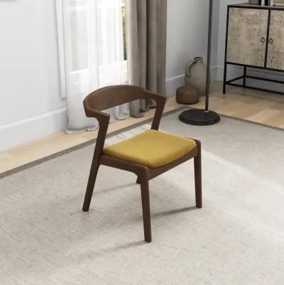 Reggie Dark Yellow Velvet Dining Chair Set of 2