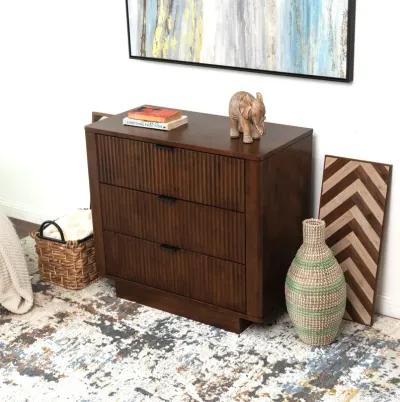 Webster 3 Drawers Walnut Nightstand