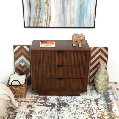 Webster 3 Drawers Walnut Nightstand