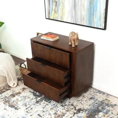 Webster 3 Drawers Walnut Nightstand