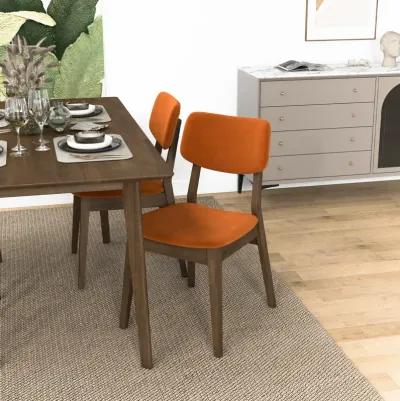 Abbott Burnt Orange Velvet Dining Chair Set of 2