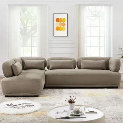 Richmond Mocha Boucle Left Facing Chaise Sectional Sofa