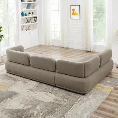 Richmond Mocha Boucle Left Facing Chaise Sectional Sofa