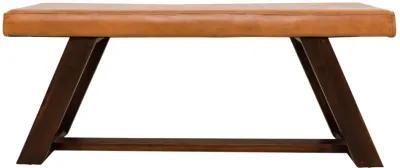 Pinrag Genuine Tan Leather Bench