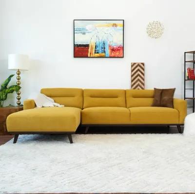 Baltic L Shaped Left Sectional Sofa Yellow Linen