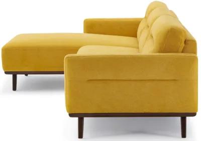 Baltic L Shaped Left Sectional Sofa Yellow Linen