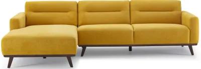 Baltic L Shaped Left Sectional Sofa Yellow Linen