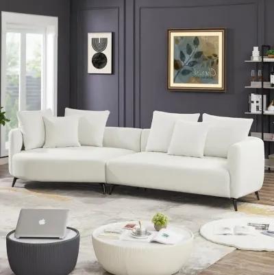 Lusia Ivory Boucle Sectional Sofa Left