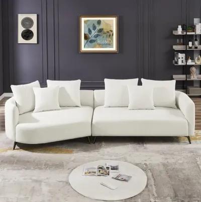 Lusia Ivory Boucle Sectional Sofa Left