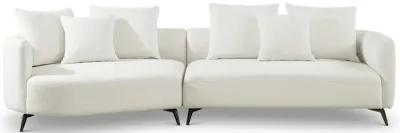 Lusia Ivory Boucle Sectional Sofa Left