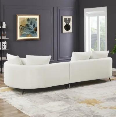 Lusia Ivory Boucle Sectional Sofa Right