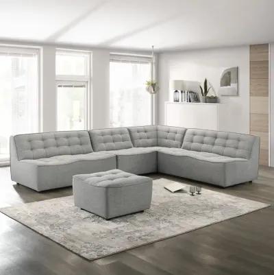 Linden Light Gray Linen Modular Corner Sofa