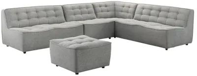 Linden Light Gray Linen Modular Corner Sofa