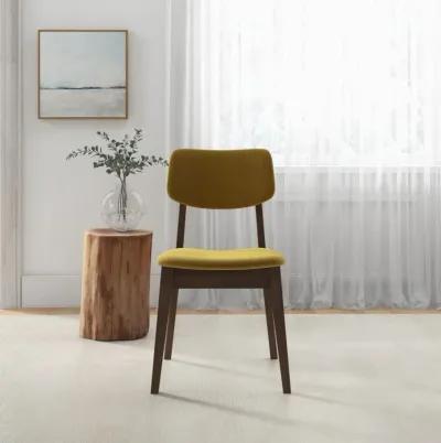 Abbott Dark Yellow Velvet Dining Chair  Set of 2