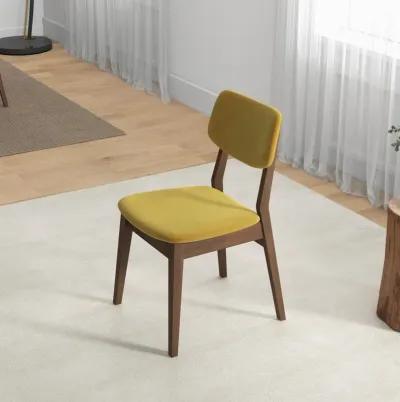 Abbott Dark Yellow Velvet Dining Chair  Set of 2