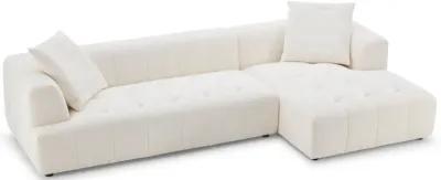 Wade Ivory Boucle Right Facing Chaise Sectional Sofa