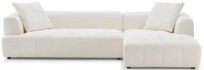 Wade Ivory Boucle Right Facing Chaise Sectional Sofa