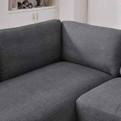 Glendale Grey Linen L-Shaped Left Sectional Sofa