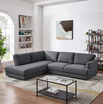 Glendale Grey Linen L-Shaped Left Sectional Sofa