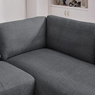 Glendale Grey Linen L-Shaped Right Sectional Sofa