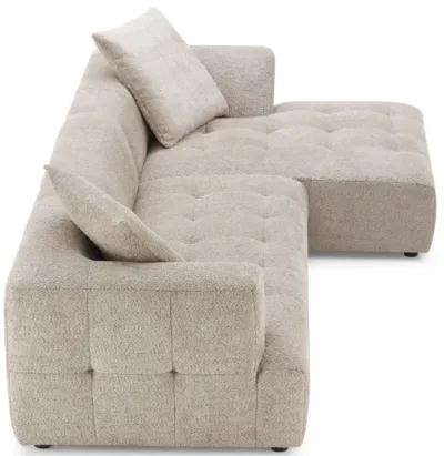 Wade Mocha Boucle L-Shaped Right Sectional Sofa