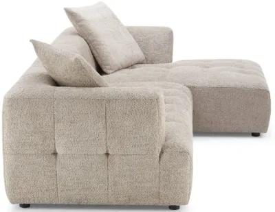 Wade Mocha Boucle L-Shaped Right Sectional Sofa