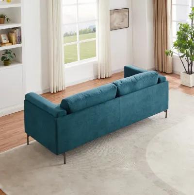 London Blue Linen Sofa