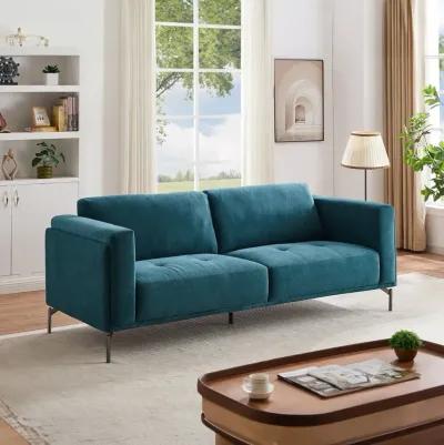 London Blue Linen Sofa