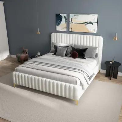 Angela King Size Cream Boucle Platform Bed