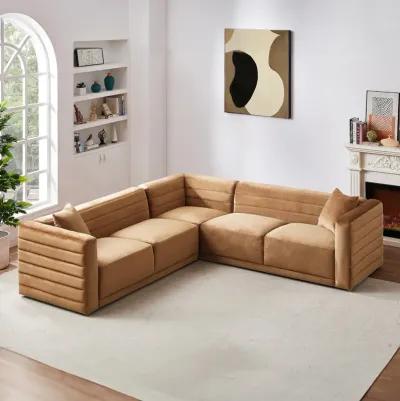 Soho Cognac Velvet Corner Sofa