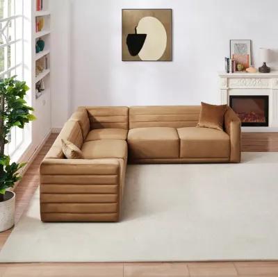 Soho Cognac Velvet Corner Sofa