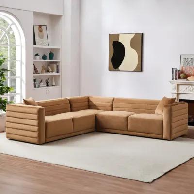 Soho Cognac Velvet Corner Sofa