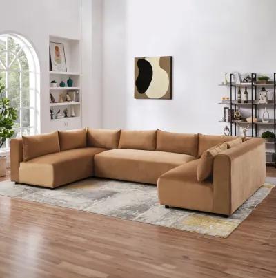 Albany Cognac Velvet Modular Corner Sofa